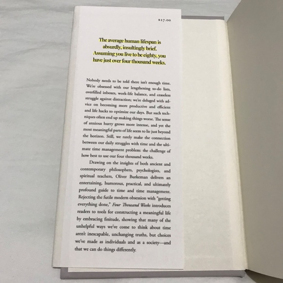 Four Thousand Weeks Time Management for Mortals Hardcover Book 2021 - Picture 3 of 9